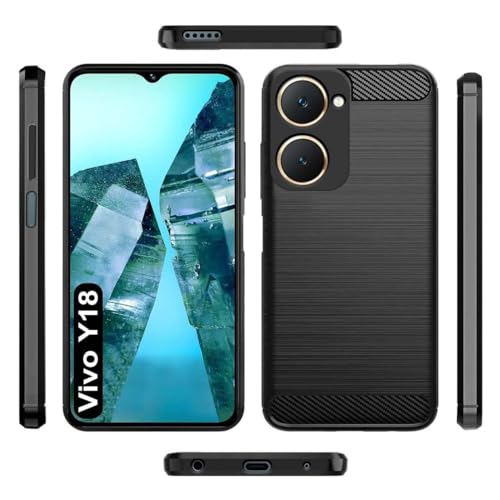 Image of Bintage Silicon Hybrid Matte Rubber Case Back Cover Compatible Model for Vivo Y28e 5G - Black