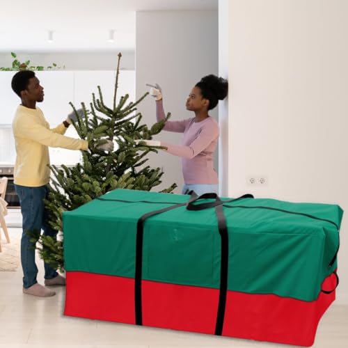 Image of Christmas Tree Storage Bag 8 Ft Artificial Tree 600D Oxford Storage Bag | Waterproof Christmas tree storage bag (48x15x22in) Dual smooth zippers, reinforced handles & label pocket dust /moisture-proof