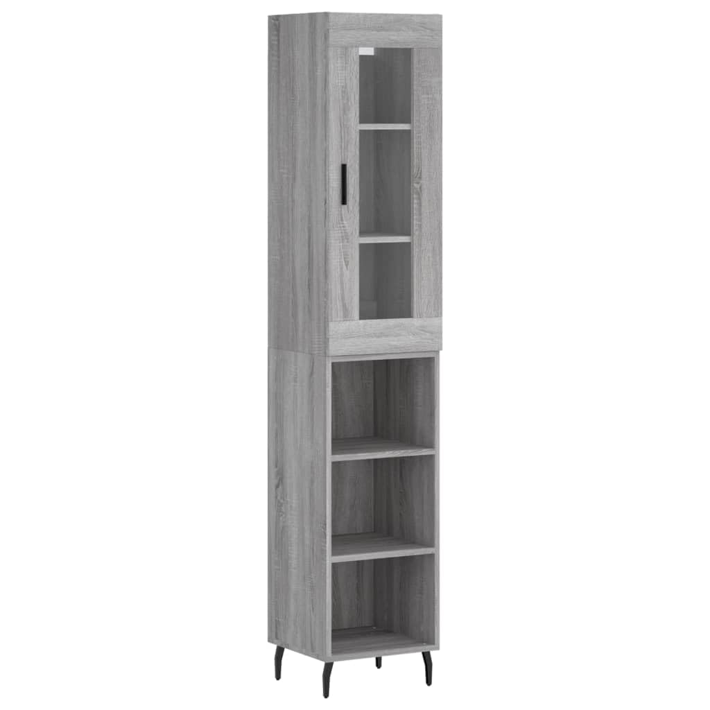 Armadio alto grigio Sonoma, 34,5 x 34 x 180 cm, in legno