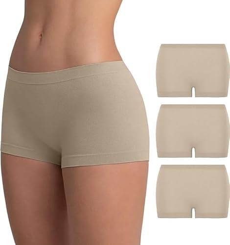 Kit 03 Calcinha Boxer Sem Costura Feminino Adulto | 3 Natural Peach | M