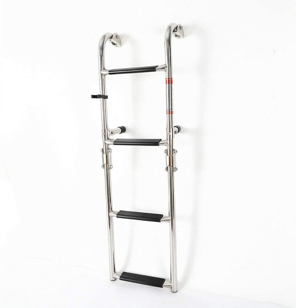 Échelle de bateau pliable 4 marches anti-corrosion pour ponton et camion RV
