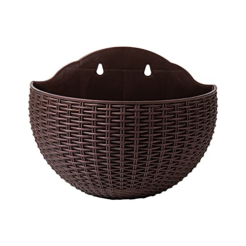 AchidistviQ Wandmontierte Gartenpflanze Blumentopf Korbbehälter Halbrunde Pflanzenhalter Für Innengeländer Zaun Wandbalkon Kaffee Cover