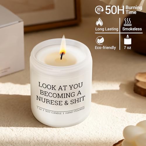 Funny Nurse Gifts for Women, Birthday Christmas Graduation Thanksgiving Nurse Day Nurse Week Gift for Nurses, Nurses Practitioner Gifts - Lavender Scented Candle — view 4