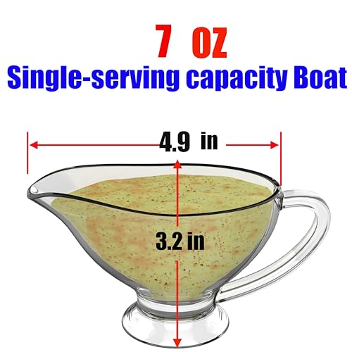 Rondure 2 PACK, 7.5 OZ Gravy Boat - 2 Pack 7 Oz Classic Glass Gravy Sauce Dish thumb #2