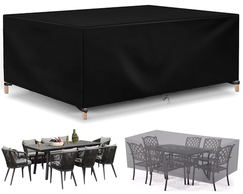 Gartenmöbel Abdeckung Nach Maß Wasserdicht Outdoor Tischabdeckung Winterfest Abdeckplane Gartenmöbel Oxford Tisch Abdeckhaube Schutzhülle für Gartentisch Sitzgruppe Rechteckig