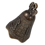 FIXOSHEE アンティーク調 ブロンズ仏教鈴 小型風水ベル な鈴音 呼び出し用装飾ベル 伝統的なミニ製 スルインテリア用