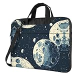 Structure: This Holes in the Moon printed single-shoulder laptop bag features a three-layer design: 600D Oxford cloth outer layer, polyester foam filling, and an anti-static lining.13 inch Style: Breaking away from the traditional dullness of laptop ...
