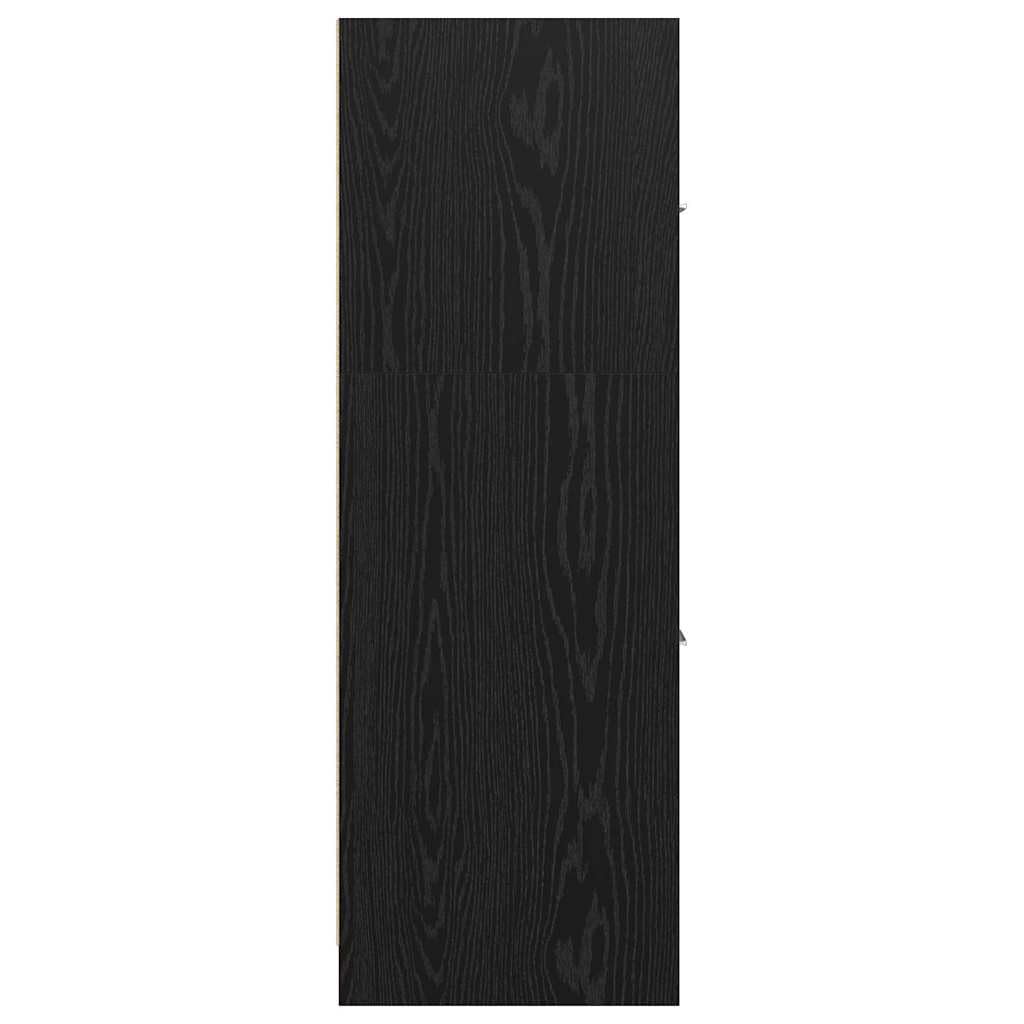 Armoire à pharmacie en chêne noir, 30 x 41 x 118 cm, avec 2 tiroirs, espace de rangement et compartiments pour bureau, salon, cuisine, salle de bain, pour ranger et ranger
