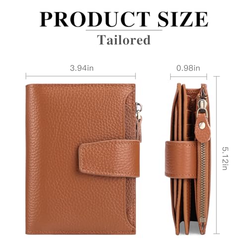 Image of FALAN MULE Small Wallet for Women Leather Bifold Compact RFID Blocking Small Womens Wallet Purse
