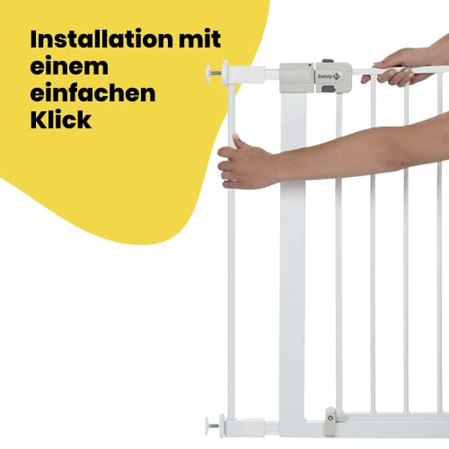 Safety 1st Easy Close Metal 7cm Gittererweiterung, kein Bohren, leicht montierbare Erweiterung zu Türschutzgitter, Erweiterung für Treppenschutzgitter ohne Bohren für Babygitter, Weiß