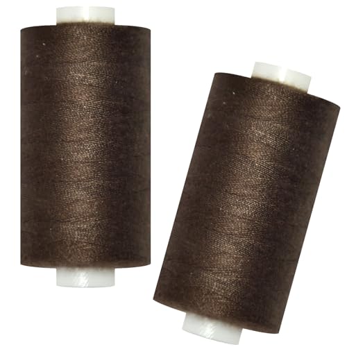 All Purpose Sewing Thread-2 Spools of Hand Polyester Sewing Thread for Sewing Machine for Hand and Machine Sewing(Dark Brown 2 spools)