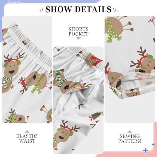 ZZXXB Funny Reindeer Boys Long Pants Soft Trousers Elastic Waist Kids Lounge Bottoms with Pockets S-XL4