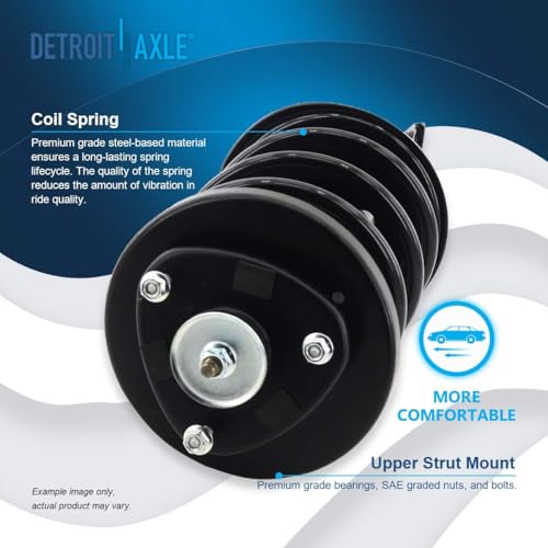 Image of Detroit Axle - 10pc Front End Kit for 2002 2003 2004 Honda Odyssey, 2 Struts with Coil Spring Assembly 2 Lower Control Arms with Ball Joint 2 Sway Bars 4 Inner Outer Tie Rods Replacement