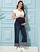PACBREEZE Women's Maternity Jeans Straight Leg Cuffed Hem Comfy Stretchy Over Belly Denim Pregnancy Pants, S-XXL (Vintage, Large)