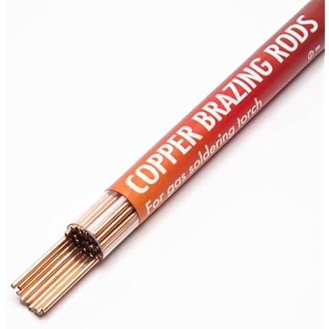 40 Sticks Copper Brazing Rods BCuP-2 (5/64" x 9.8") 2mm Phosphorus Round Self Fluxing Welding Brass Brazing Rod Sticks TIG Arc Pipes for Air Conditioner Refrigerators Pipe Gas Cover