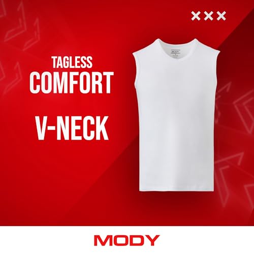 Mody Men's Tank Top 3-Pack, Sleveless V-Neck Mens Undershirt, Muscle Shirts for Men2