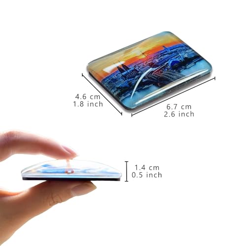 Imán decorativo rectangular de cristal para refrigerador miniatura 3