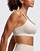 CRZ YOGA Butterluxe Womens Y Back Sports Bra - Padded Racerback Low Impact Spaghetti Thin Strap Workout Yoga Top Mojave Tan Large