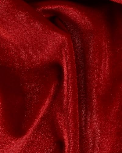 Image of HOTGODEN Red Stretch Velvet Fabric by The Yard: 63 inch Wide 5 Yards 95% Polyester 5% Spandex Velvet Fabric for DIY Sewing, Upholstery, Apparel, Costume, Craft
