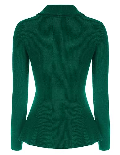 Image of Belle Poque Women Vintage Cardigan Sweater Shawl Lapel Button Down Sweater Outwear Coat