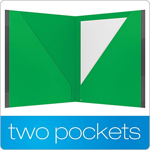 Oxford Two Pocket Folders, Plastic Folders With Reinforced Edges, Letter Size, Red, Blue, Green, Black, Purple, 5 Per Pack (89114) #TOP2
