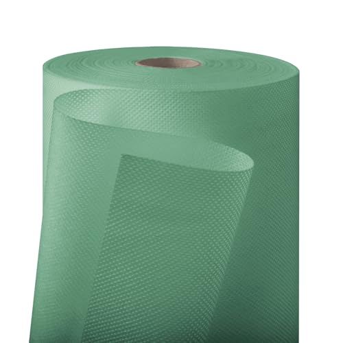 Longing Home Rouleau de Nappe jetable en intissé Imitation Tissu, Un Anniversaire, Une fête, Fête de la bière (Vert Eucalyptus 1,1 × 30 m)