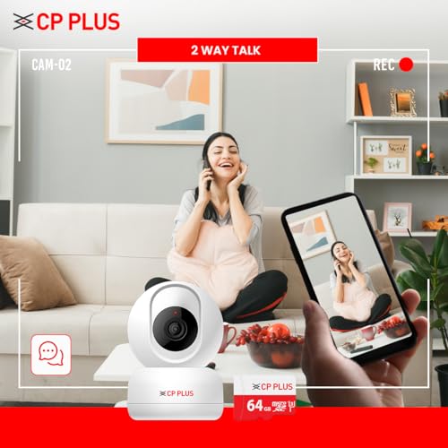 CP PLUS 3MP Full HD Smart Wi-Fi CCTV Home Security Camera | 360° with Pan Tilt | 2 Way Talk | Motion Alert | Night Vision | 64GB Card SD Card in Box (Up to 128 GB) | Alexa & Google Support | CP-E36AM CP PLUS 3MP Full HD Smart Wi-Fi CCTV Home Security Camera | 360° with Pan Tilt | 2 Way Talk | Motion Alert | Night Vision | 64GB Card SD Card in Box (Up to 128 GB) | Alexa & Google Support | CP-E36AM