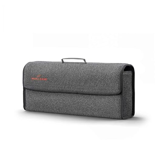 Eufab 21023 Kofferraumtasche, Nadelfilz 50 x 15 x 22 cm, Anthrazit, Klettverschluss 8 WALSER Kofferraumtasche Toolbag Größe XXL, Nadelfilz Kofferraum-Organizer, Autotasche, Aufbewahrungstasche, Kofferraum-Toolbag 57x21x16 cm