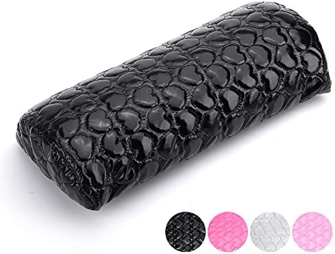 Nail Pillow Hand Rest for Nails, Washable PU Leather Nail Armrest Detachable Manicure Hand Pillow Cushion Nail Art Accessories Tool for Nails Tech (Black)