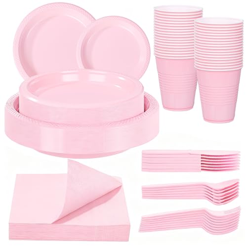 WELLIFE Pink Plates Party Set