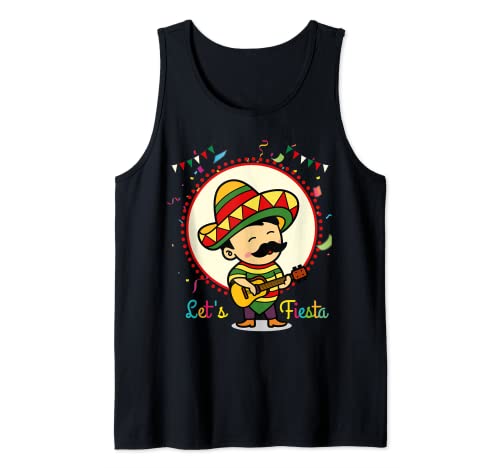 Let's Fiesta Cinco De Mayo Guitarra Mexicana 2021 Camiseta sin Mangas