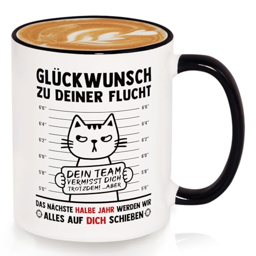 Craftique Abschiedsgeschenk Kollegen Jobwechsel Kaffeetasse mit Spruch Abschied Kollegin Rente Abschiedsgeschenk Kollegin Weihnachtsgeschenke (311ml)