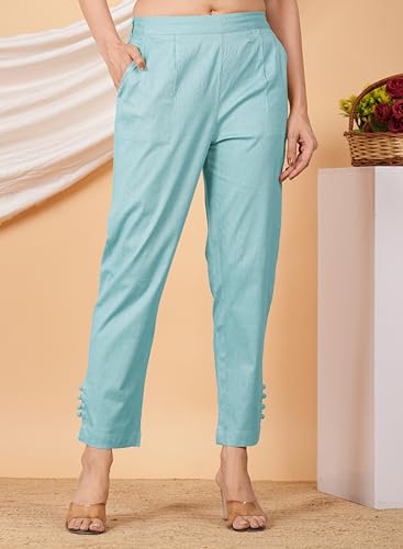 Image of Yash Gallery Women's Regular Fit Mid Rise Solid Lycra Trouser Regular Pants