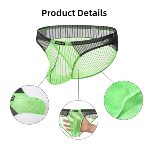 Men's Underwear Briefs Sexy See Through Mesh Breathable Low Rise Panties For Men2