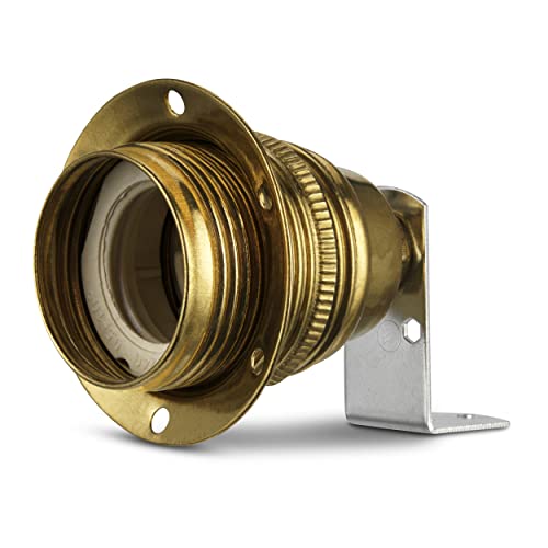 REV Ritter Holder E27 Metal with Brass Angle, Messing Poliert - Image 2
