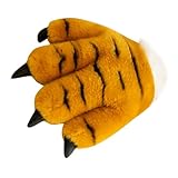 VALICLUD Diadema con pata de tigre simulada. garras peludas mitones calientes traje personaje maquillaje de halloween disfraz halloween guantes de garra caliente guantes de pata felpa corta