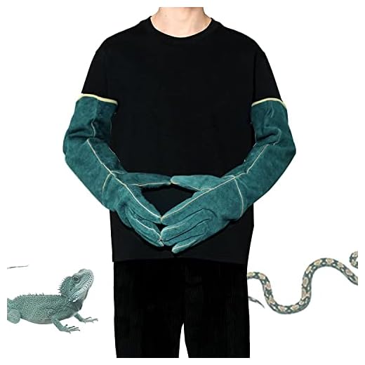 Tylulikaty 23inch Animal Handling Gloves, Animal Control Gloves Bite Resistant Snake Proof Kevlar Reinforced Leather Protection Dog Training Glove for Cats Scratch Reptiles Birds Falcon Grabbing