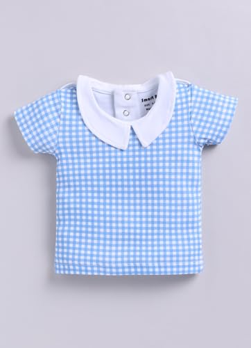Image of Smart Baby Dungaree Set for Baby Girls | Cotton Romper with T-Shirt | Soft & Breathable Fabric | Cute Embroidery | Snap Button Closure for Easy Diaper Change