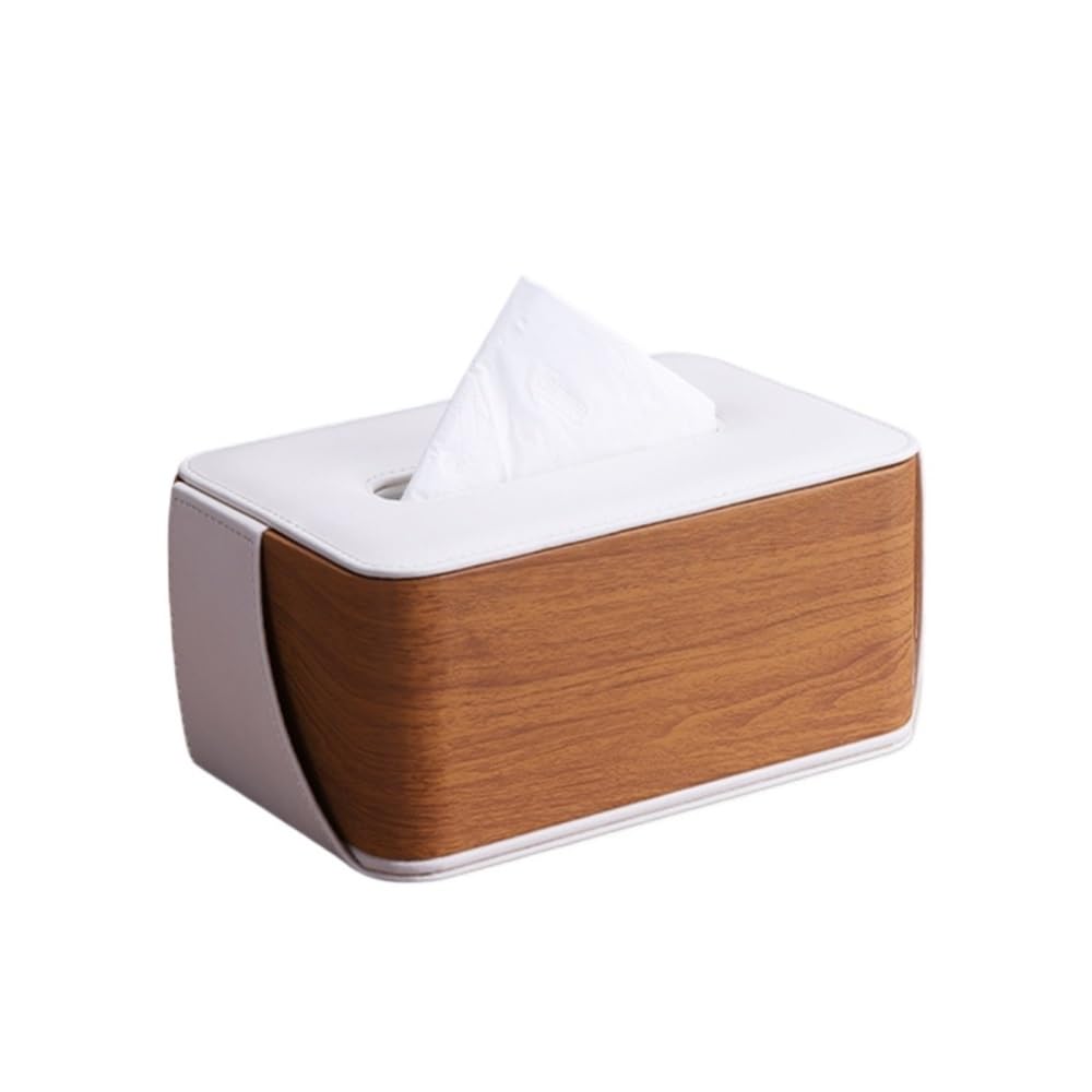 Tissue Box Holder Creative Rectangular Leather Tissue Box Bottom Opening And Closing Desktop Napkin