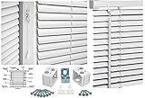 Optimal Products PVC Window Venetian Blinds Strong Trimmable Easy Fit Child Safe Home Office Blind Black Cream White Silver Teak And Natural (White, 60 x 150 cm)