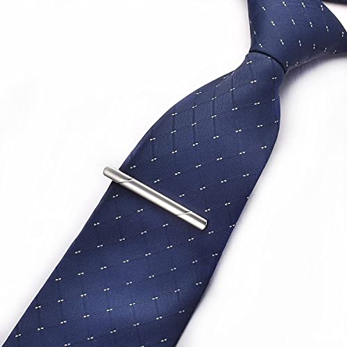 Image of Yoursfs Classic Slash Tie Clips for Men Regular Tie Bar Stainless Steel Tie Clip for Formal Occasions Wedding Anniversary Business
