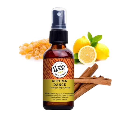 Wild Essentials Autumn Dance All Natural Spray, 2 Ounce, 60ml, Warming, Lung Soothing, Lifts The Spirit, Made with 100% Essential Oils and Witch Hazel, Aromatherapy, Room, Linen, Body Spray
