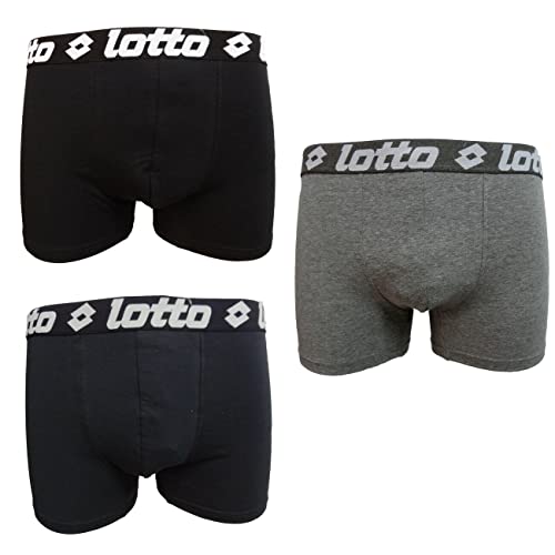  Lotto Boxer Uomo Offerta 3-6-9 Pezzi Boxer Uomo Elasticizzato Elastico Esterno Boxer Uomo Cotone LB1000 (XXL, 6 Pezzi Assortito 2BLU+2NERO+2GRIGIO)