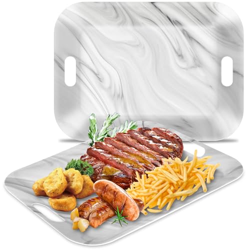 gisgfim 2Pcs Marble Serving Trays with Handles 16...