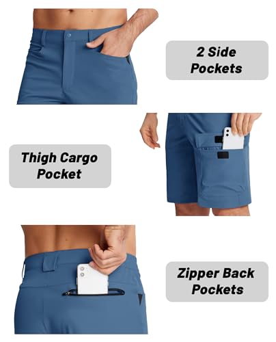 Image of EKLENTSON Mens Hiking Cargo Shorts Lightweight Quick Dry Breathable Shorts Water Resistant with Pockets