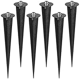 Healeved Kunststoff Erdspieße 16cm mit M5 Schrauben 6 Stück Ersatzpfähle für Solar Gartenleuchten Wetterfeste Bodenanker für Außenbereich Flutlicht und Landschaftslicht Zubehör