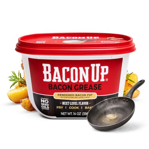 Bacon Up Bacon Grease Rendered Bacon Fat For Frying, Cooking, Baking