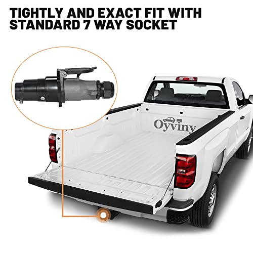 Oyviny Rv 7 Pin Trailer Plug With Ip68 Waterproof Seal, Detachable 7 Way Round Rv-Style Trailer Side Connector 7 Point Trailer Wiring Plug #TOP5