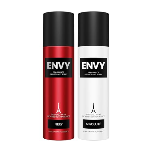 Image of ENVY Fiery Deo & Absolute Deodorant 140 ML Each For Men, Pack of 2 | Long Lasting Deodorant Fragrance Scent