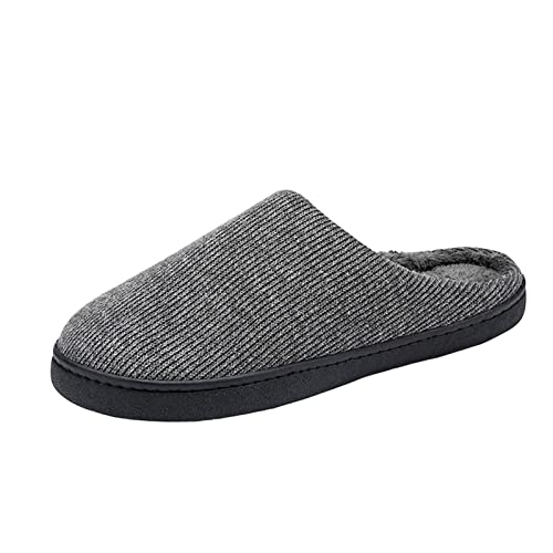YUKTOPA Men's Women's Memory Foam Slippers Comfy House Slippers Warm Soft Plush Lining Closed Toe Bedroom Slippers